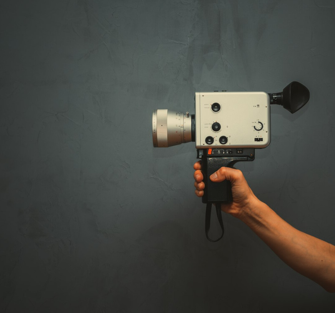 Professional television camera on studio pedestal